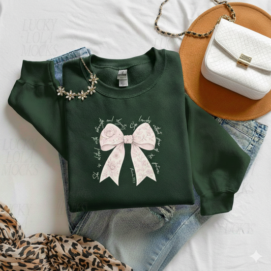 She Is Clothed in Strength & Dignity — Bow Sweatshirt
