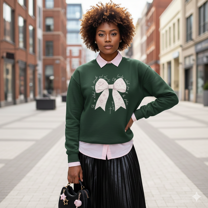 She Is Clothed in Strength & Dignity — Bow Sweatshirt