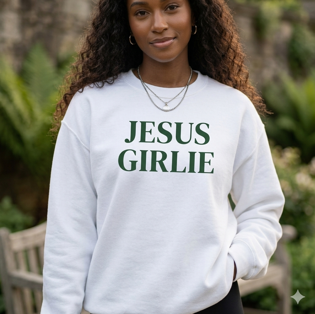 Jesus Girlie Sweatshirt (White)