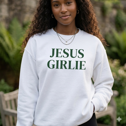 Jesus Girlie Sweatshirt (White)