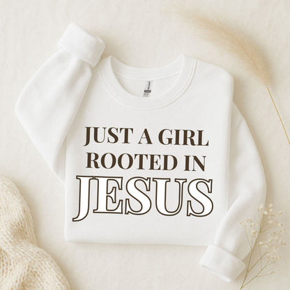 Just a Girl Rooted in Jesus — Classic Sweatshirt