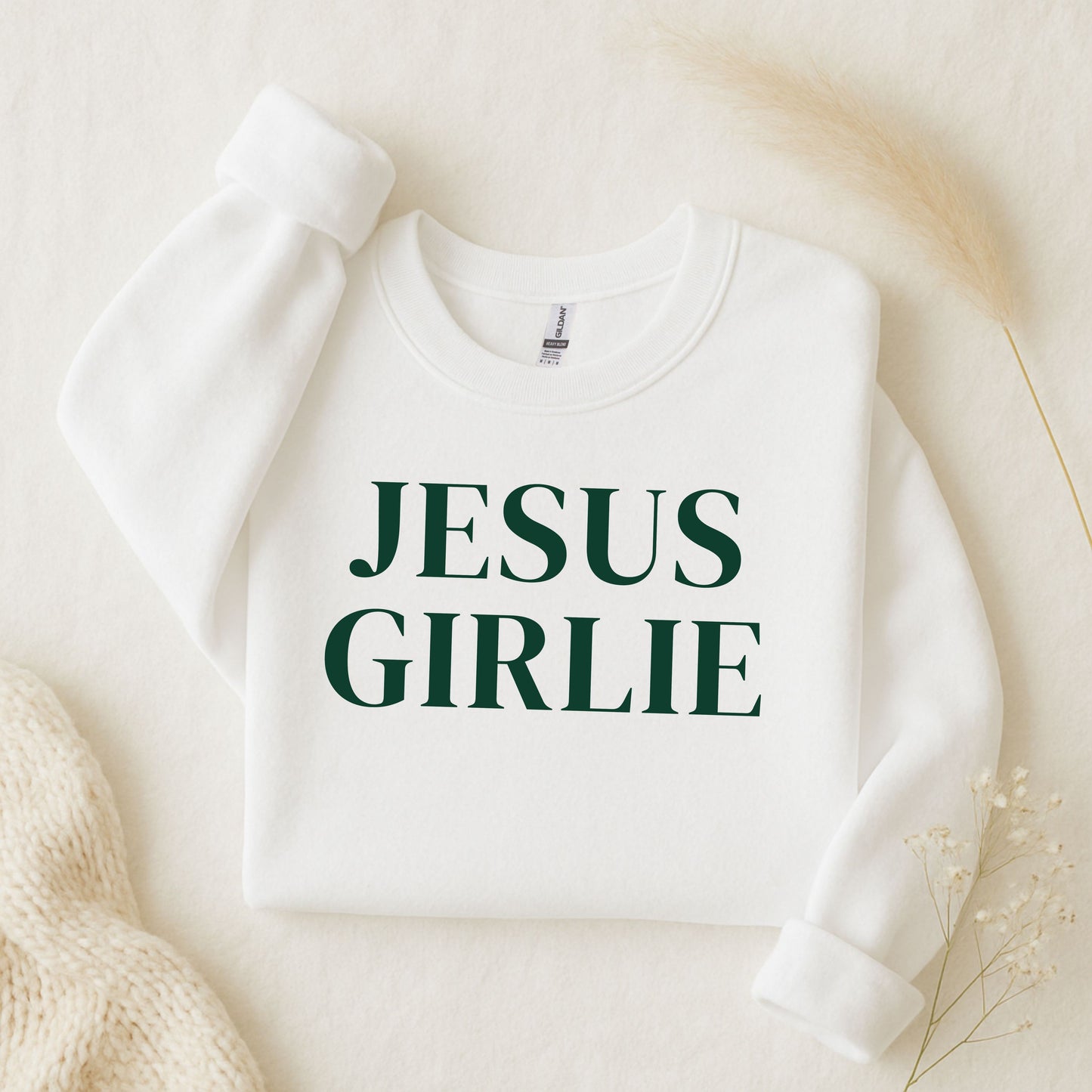 Jesus Girlie Sweatshirt (White)
