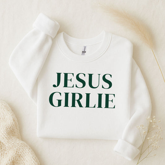 Jesus Girlie Sweatshirt (White)